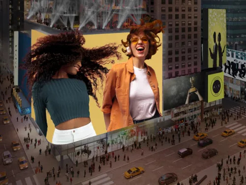 New York Times Square'de Dev Ekran Sizi Yayınlayalım